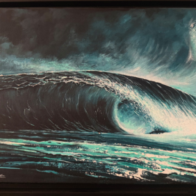 tableau représentant une vague d'eau